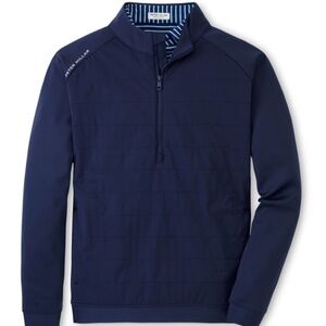 Peter Millar Men's Medium Navy Weld Hybrid Half-Zip MSRP $235